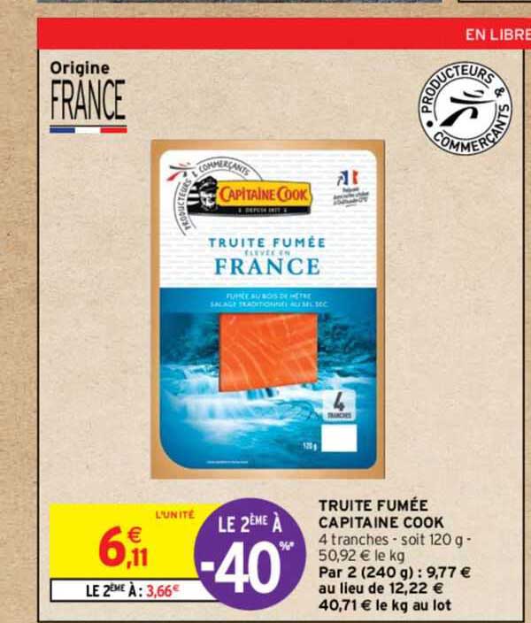truite fumée capitaine cook