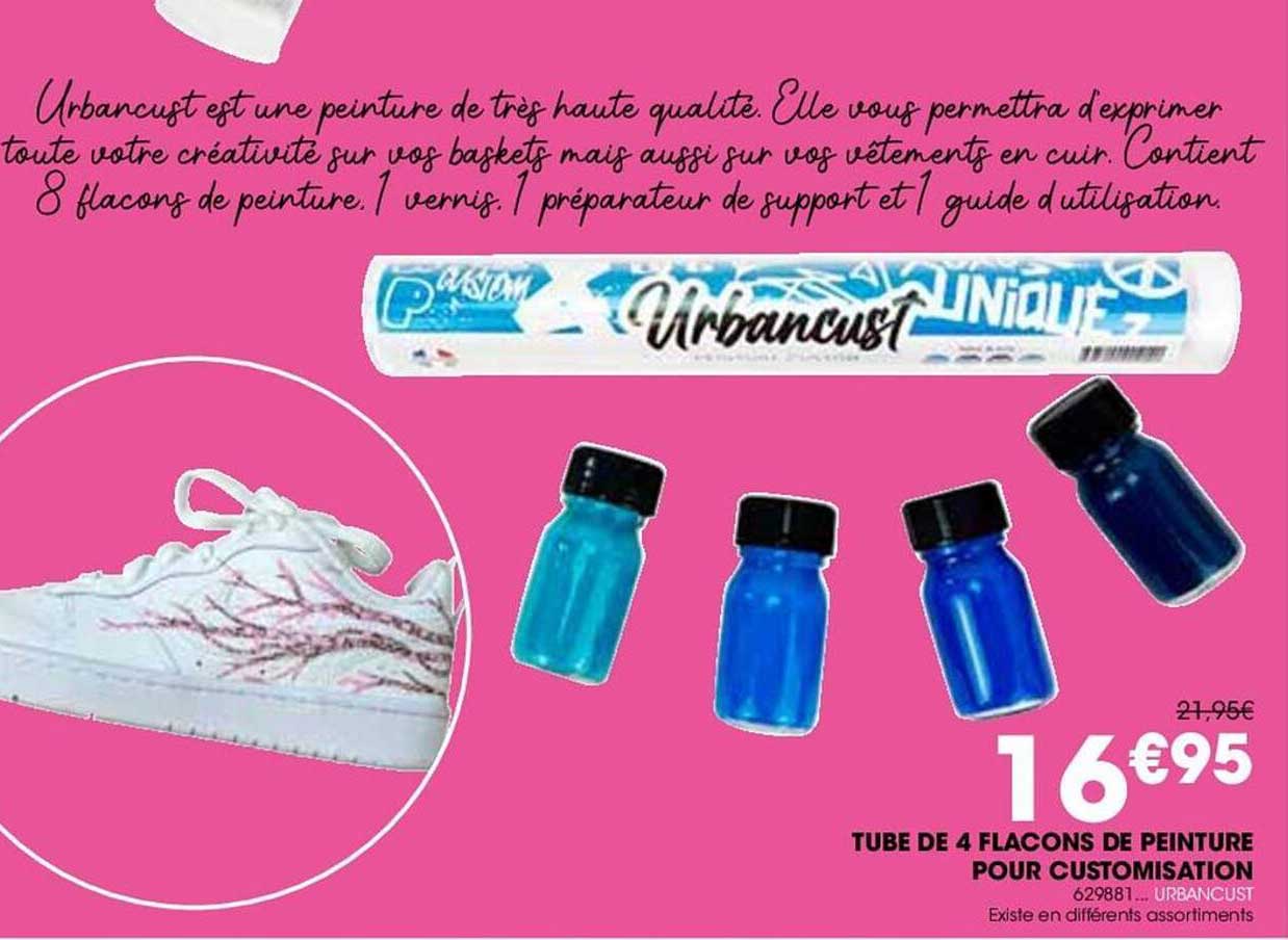 tube de 4 flacons de peinture pour customisation urbancust
