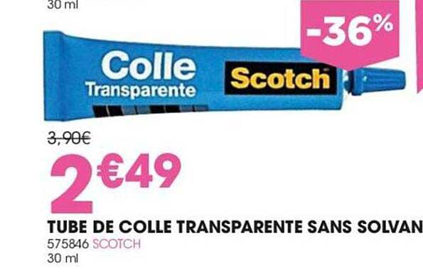 Tube De Colle Transparente Sans Solvan Scotch