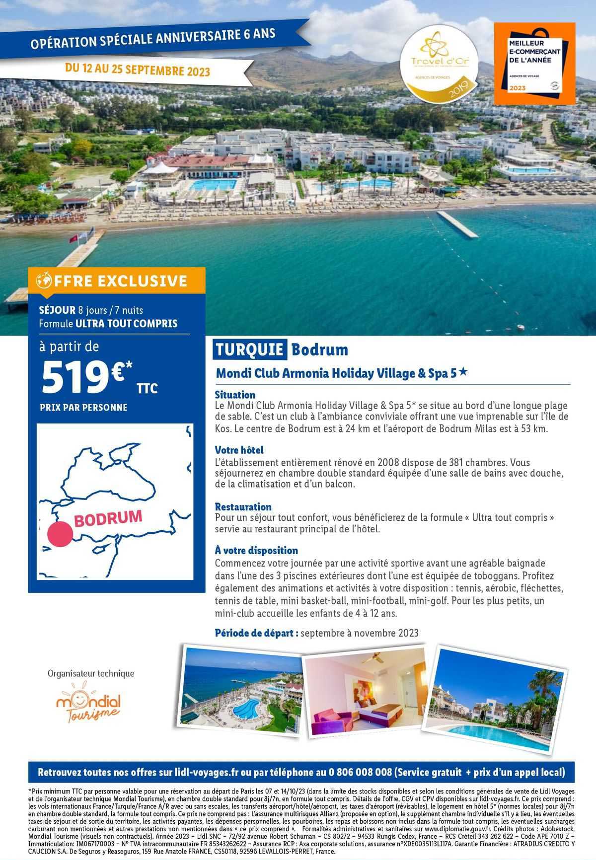 turquie bodrum : mondi club armonia holiday village & spa 5*