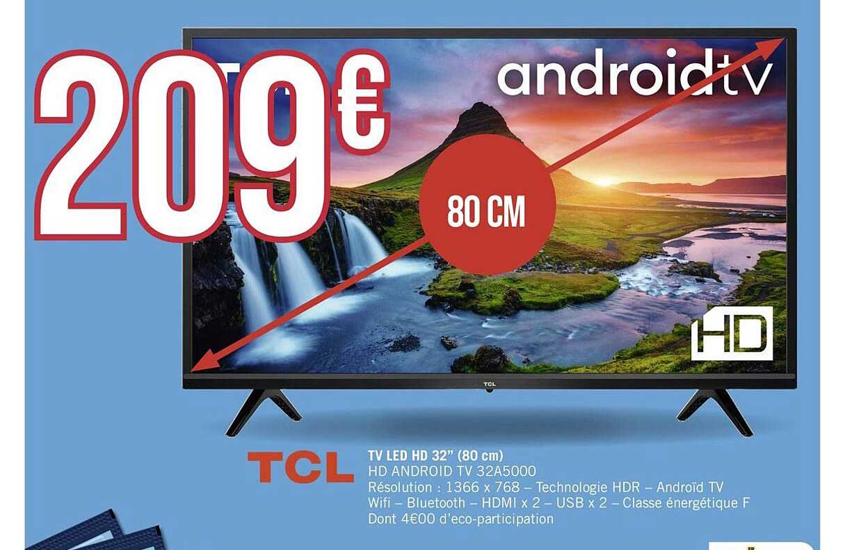 Tv Led Hd 32" (80 Cm) Tcl
