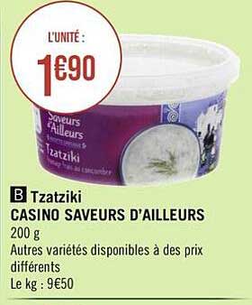 tzatziki casino saveurs d'ailleurs