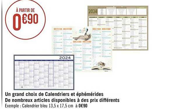 Un Grand Choix De Calendriers Et éphémérides De Nombreux Articles Disponibles à Des Prix Différents