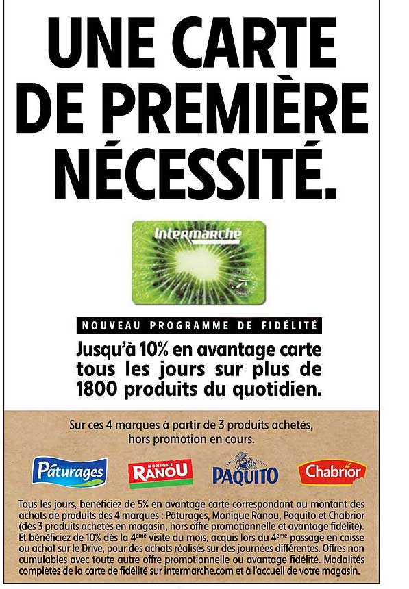une carte de première nécessité