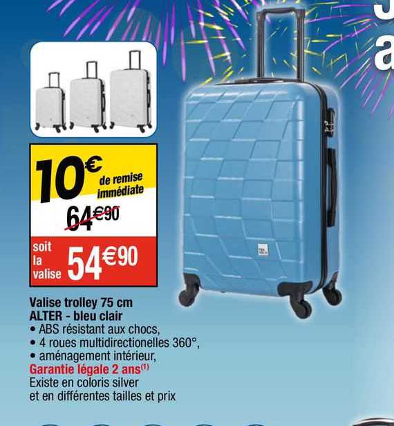 valise trolley 75 cm alter- bleu clair
