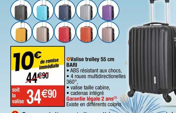Valise Trolley 55 Cm Bari