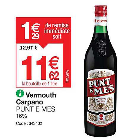 vermouth carpano punt e mes 16%
