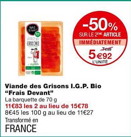 viande des grisons i.g.p. bio "frais devant"