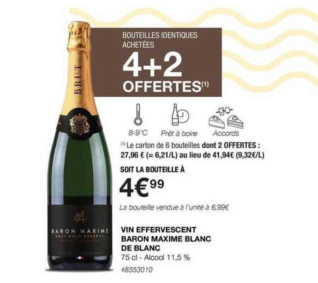 vin effervescent baron maxime blanc de blanc