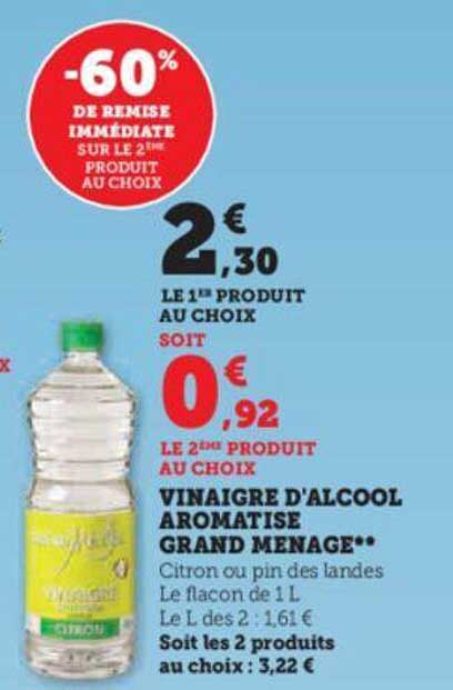 vinaigre d'alcool aromatisé grand ménage