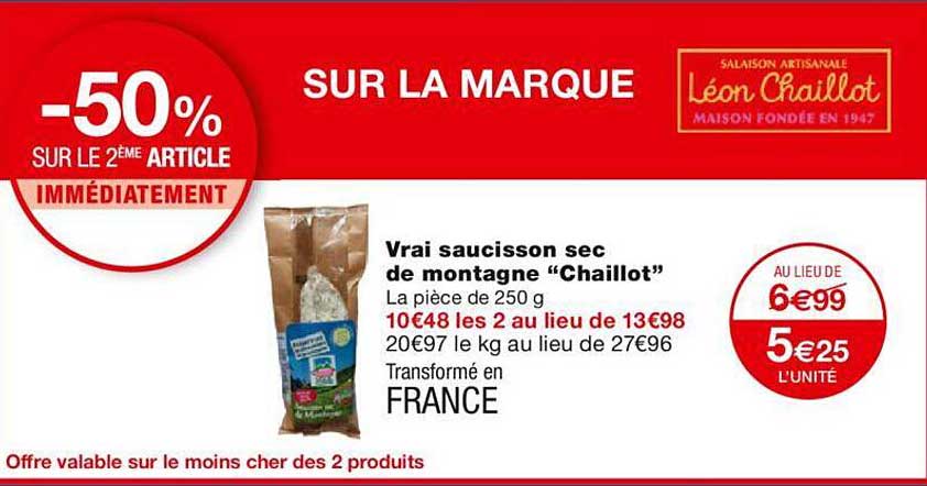Vrai Saucisson Sec De Montagne "chaillot"