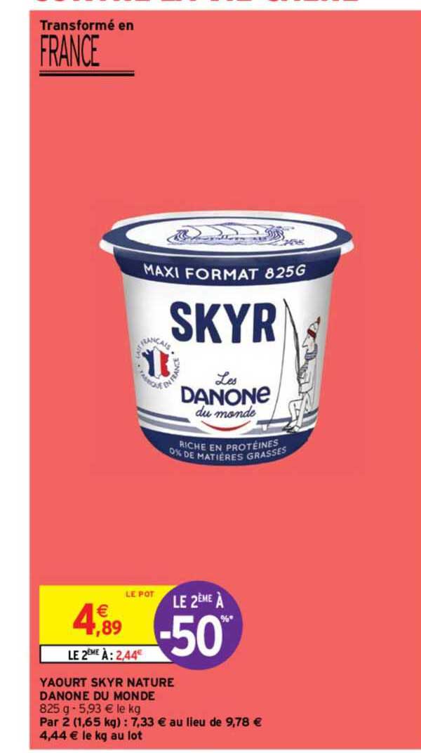 Yaourt Skyr Nature Danone Du Monde