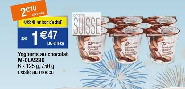 yogourts au chocolat m-classic