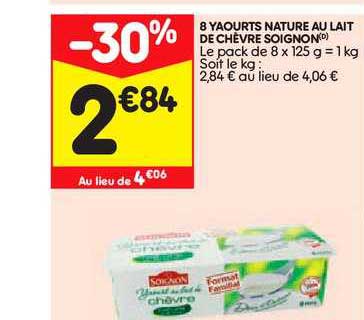 8 Yaourts Nature Au Lait De Chèvre Soignon