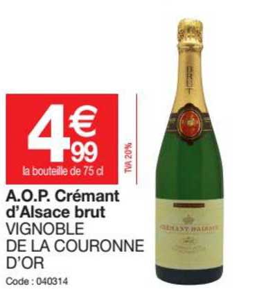 a.o.p. crémant d'alsace brut vignoble de la couronne d'or