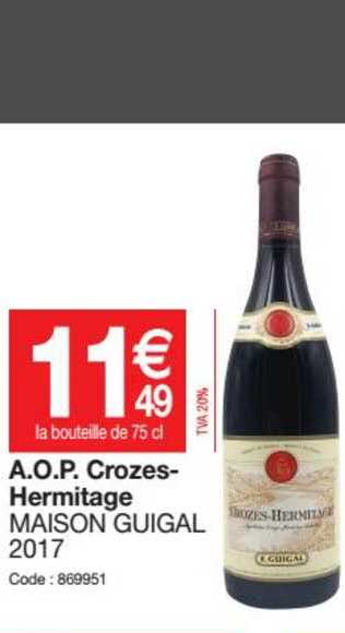 a.o.p. crozes hermitage maison guigal 2017
