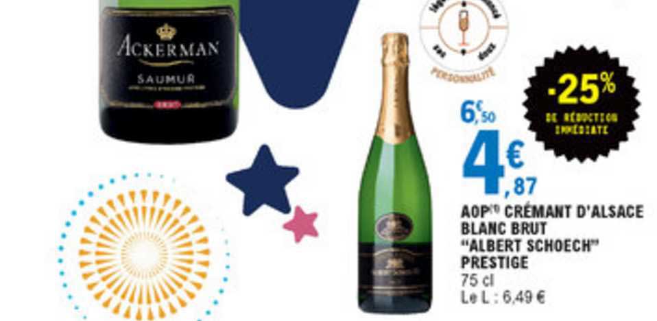aop crémant d'alsace blanc brut albert schoech prestige -25% réduction immédiate