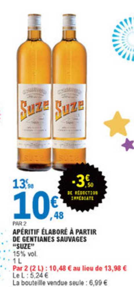 apéritif élaboré à partir de gentianes sauvages suze