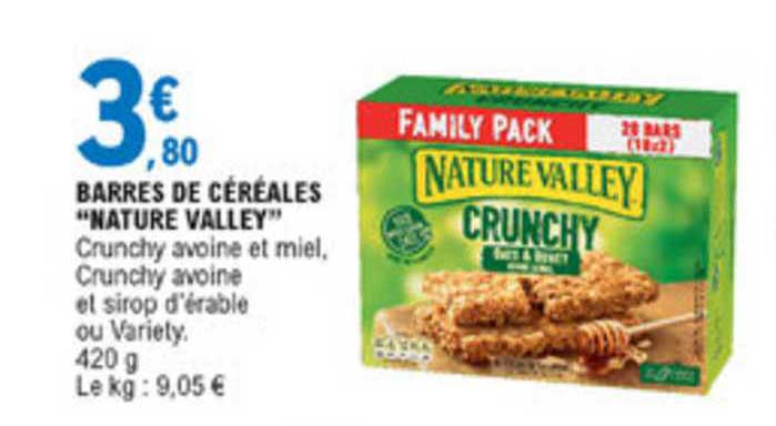 barres de céréales nature valley crunchy avoine et miel