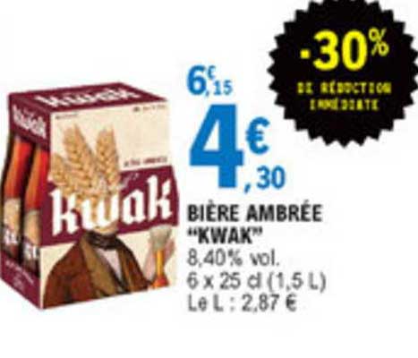 Bière Ambrée Kwak -30% Réduction Immédiate