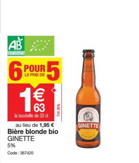 bière blonde bio ginette