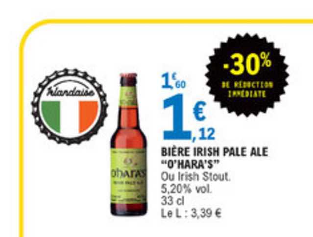 bière irish pale ale o'hara's -30% réduction immédiate