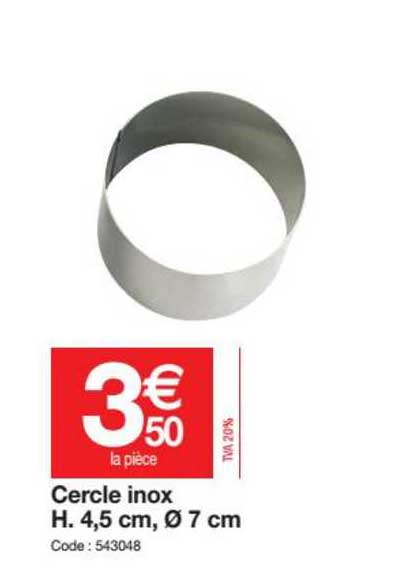 cercle inox h. 4.5 cm 7 cm