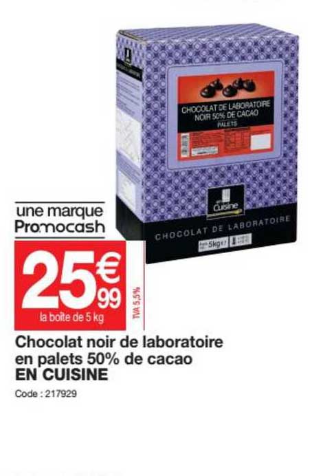 Chocolat Noir De Laboratoire En Palets 50% De Cacao En Cuisine