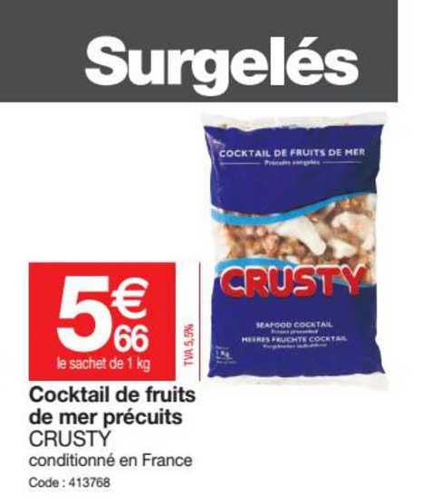 Cocktail De Fruits De Mer Précuits Crusty