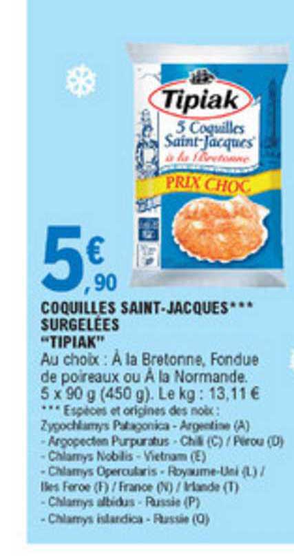 Coquilles Saint Jacques Surgelées Tipiak