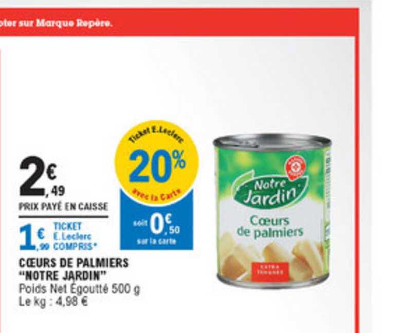 cœurs de palmiers notre jardin