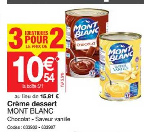 Crème Dessert Mont Blanc
