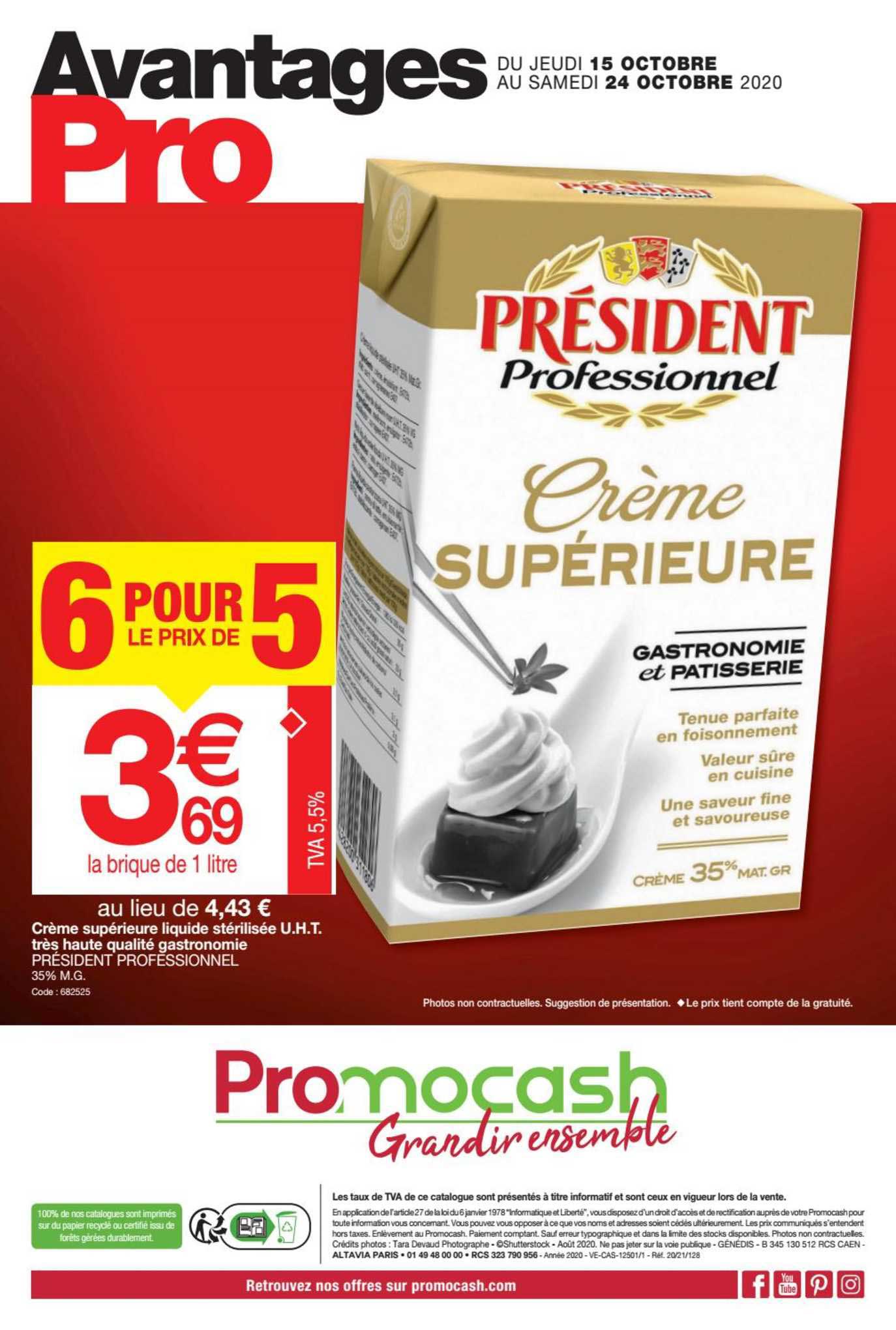 crème supérieur liquide stérilisée u.h.t. très haute qualité gastronomie président professionnel