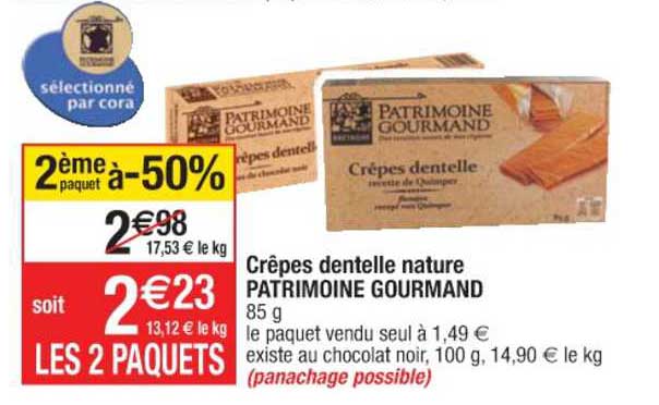 Crêpes Dentelle Nature Patrimoine Gourmand 2ème Paquet à -50%