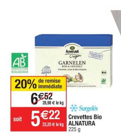 Crevettes Bio Alnatura 20% Remise Immédiate