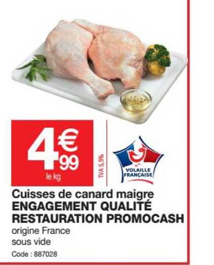 cuisses de canard maigre engagement qualité restauration promocash