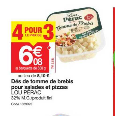dés de tomme de brebis pour salades et pizzas lou pérac