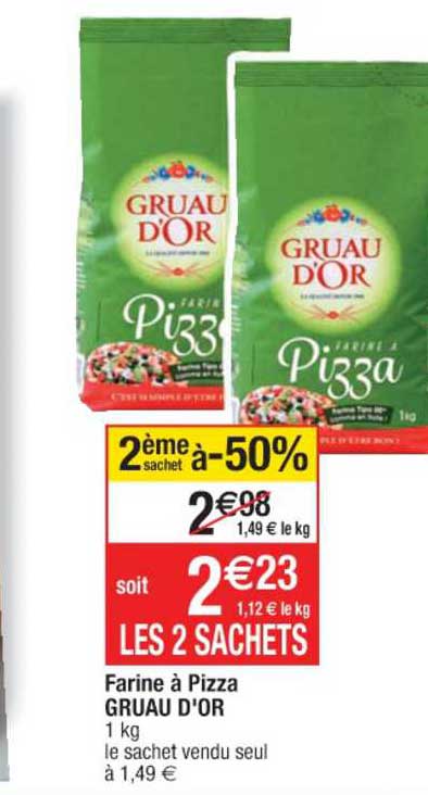 farine à pizza gruau d'or 2ème sachet à -50%
