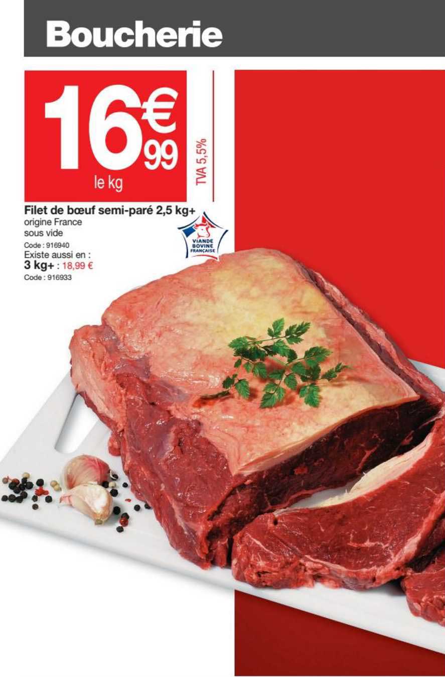 filet de bœuf semi paré 2.5 kg+