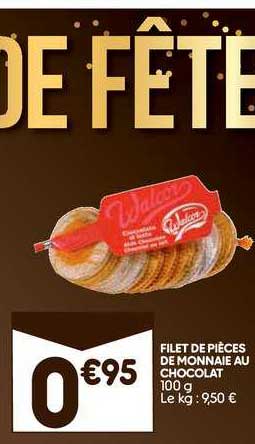 filet de pièces de monnaie au chocolat