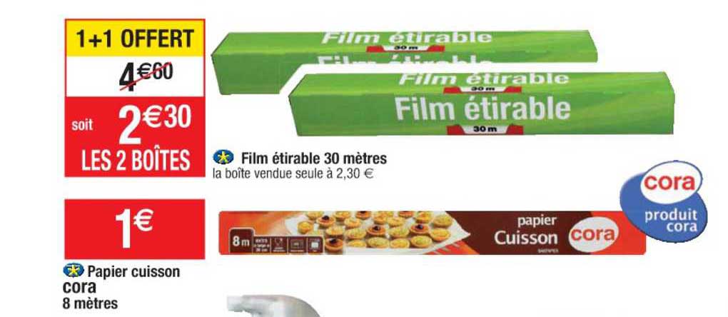film étirable 30 mètres 1+1 offert