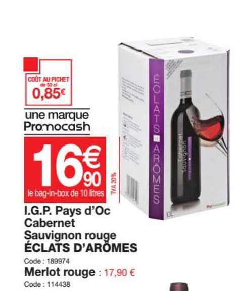 i.g.p. pays d'oc cabernet sauvignon rouge éclats d'arômes