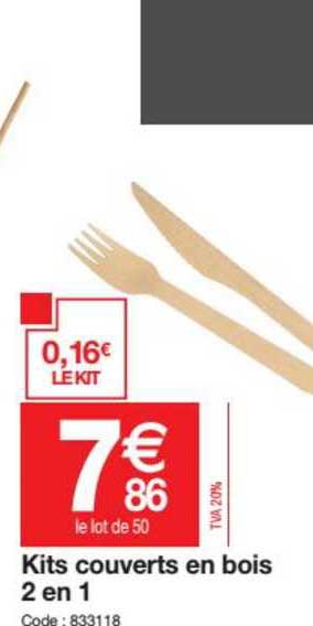 Kits Couverts En Bois 2 En 1