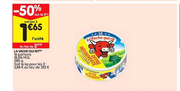 la vache qui rit -50% sur le 2e