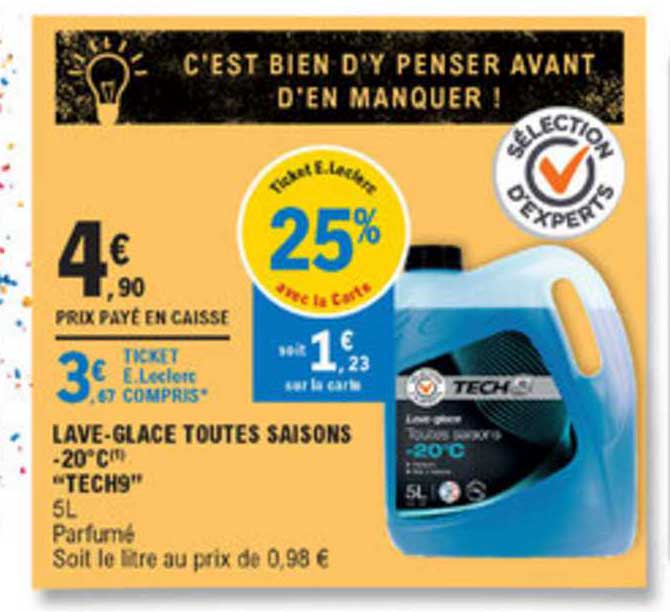 lave glace toutes saisons moins 20°c tech9
