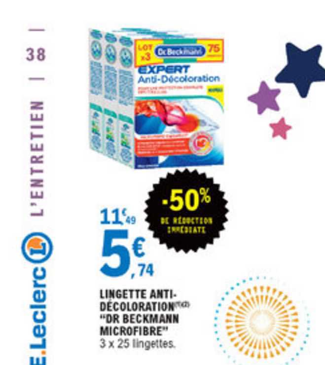 lingette anti décoloration dr beckmann microfibre -50% réduction immédiate
