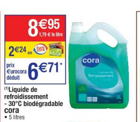 liquide de refroidissement moins 30°c biodégradable