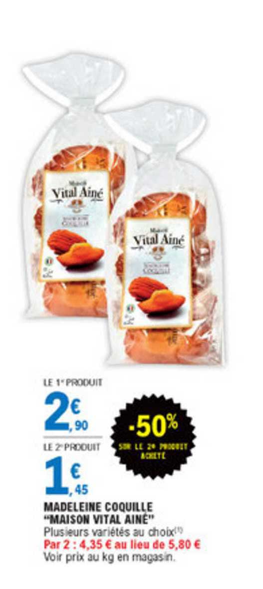madeleine coquille maison vital ainé -50% réduction immédiate