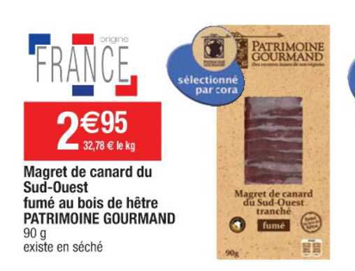 magret de canard du sud ouest fumé au bois de hêtre patrimoine gourmand