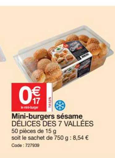 mini burgers sésame délices des 7 vallées